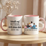 Personalisierte zweifarbige Tasse mit Rundumdruck für Mama & Oma – Jeden Tag