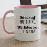 Personalisierte zweifarbige Tasse mit Rundumdruck für Mama & Oma – Jeden Tag – Motiv 2