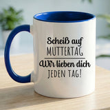 Personalisierte zweifarbige Tasse mit Rundumdruck für Mama & Oma – Jeden Tag – Motiv 11