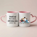 Personalisierte zweifarbige Tasse mit Rundumdruck für Mama & Oma – Jeden Tag – Motiv 19