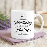 Personalisierte Tasse mit Foto-Upload und Wasserfarben-Effekt für Paare von Love & Faith