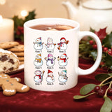 Personalisierte Schneemanntasse mit bis zu 10 Personen individuell gestalten mit Love & Faith