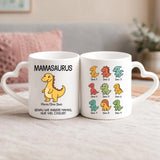 Weiße Tasse mit Herzhenkel und personalisiertem Namen – romantische Geschenkidee von Love & Faith
