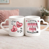 Weiße Tasse mit Herzhenkel und personalisiertem Namen – romantische Geschenkidee von Love & Faith