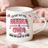 Weiße Tasse mit Herzhenkel und personalisiertem Namen – romantische Geschenkidee von Love & Faith