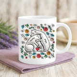 Personalisierte Tasse mit 3D Look für die Familie – Bärenfamilie