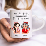 Personalisierte Tasse mit Druck zum Valentinstag für beste Freundinnen – Wahre Freundschaft – Motiv 2