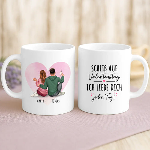 Weiße Tasse mit personalisiertem Spruch und Namen – individuelle Geschenkidee von Love & Faith