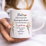 Personalisierte Tasse mit Druck zum Kita Abschied für Erzieherinnen – Erzieherin mit Herz – Motiv 2