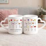 Personalisierte Blumen-Tasse mit Namen für Oma und Mama – Hier wächst Liebe – Motiv 4