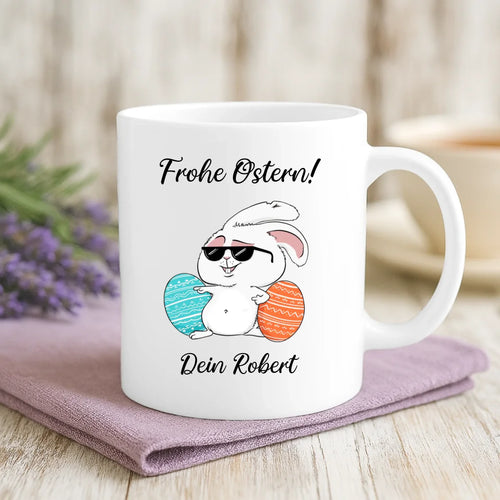 Weiße Tasse mit personalisiertem Spruch und Namen – individuelle Geschenkidee von Love & Faith