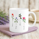 Weiße Tasse mit personalisiertem Spruch und Namen – individuelle Geschenkidee von Love & Faith