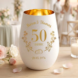 Personalisiertes Windlicht mit Gravur zum Hochzeitstag für Paare – In Liebe vereint