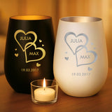 Personalisiertes Windlicht für Paare mit verschiedenen Motiven von Love & Faith