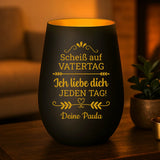 Personalisiertes Windlicht mit Gravur zum Vatertag für Papa – Motiv 2