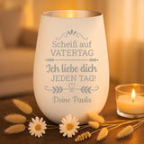 Personalisiertes Windlicht mit Gravur zum Vatertag für Papa – Motiv 10