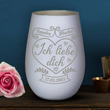 Personalisiertes Windlicht mit Gravur zum Jahrestag – Ich liebe Dich – Motiv 12