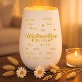 Personalisiertes Windlicht mit Gravur für die Familie – Weihnachten bei uns – Motiv 4