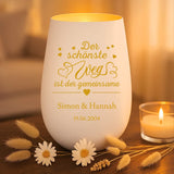 Personalisiertes Windlicht mit Gravur für Paare – Gemeinsam – Motiv 4