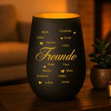 Personalisiertes Windlicht mit Gravur für beste Freunde – Freunde sind... – Motiv 2