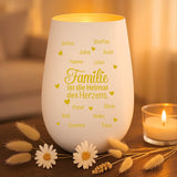 Personalisiertes Windlicht mit Gravur für die Familie – Heimat des Herzens – Motiv 4