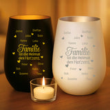 Personalisiertes Windlicht mit Gravur für die Familie – Heimat des Herzens – Motiv 13