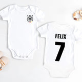 Personalisierter Babybody mit Namen für Fußball-Fans – Fußballfieber