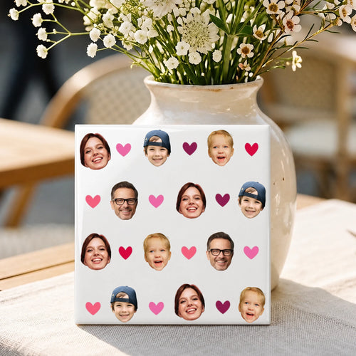 Personalisierte Fliese mit Fotoupload und Muster – Motiv 2