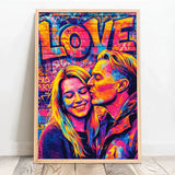 Personalisiertes Poster mit Streetart-Effekt für Paare – Streetart Love – Motiv 10