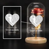 Personalisierte Goldene Rose mit Karte und Koordinaten für Paare – Wo wir uns fanden – Motiv 2