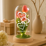 Personalisierte Goldene Rose mit Druck für Mama – Mamas Herzchen – Motiv 7