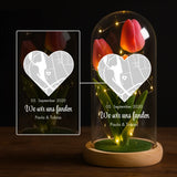 Personalisierte Goldene Rose mit Karte und Koordinaten für Paare – Wo wir uns fanden – Motiv 5