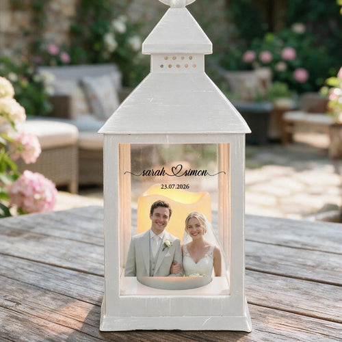 Personalisierte LED Laterne mit Foto für Paare – Du & Ich – Motiv 2
