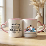 Personalisierte zweifarbige Tasse mit Namen für die Familie – Jeden Tag – Motiv 20