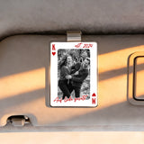 Personalisierter Acrylclip mit Foto für die Auto Sonnenblende – Herzass