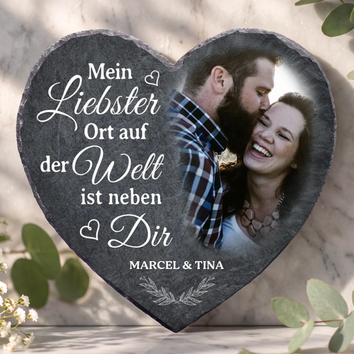 Neben dir - Paar-Schieferherz