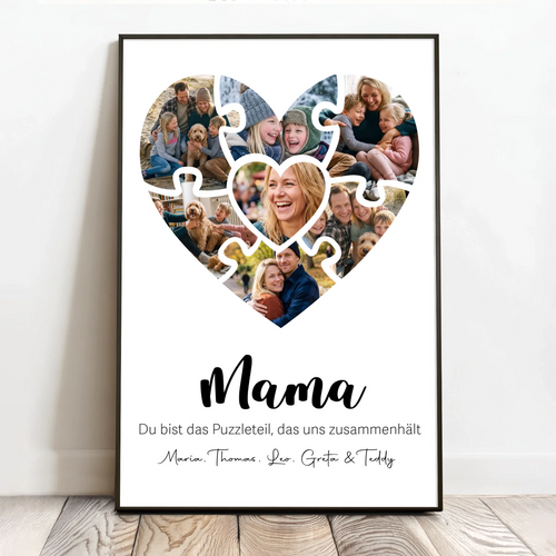 Personalisiertes Poster mit Fotoupload für Mama
