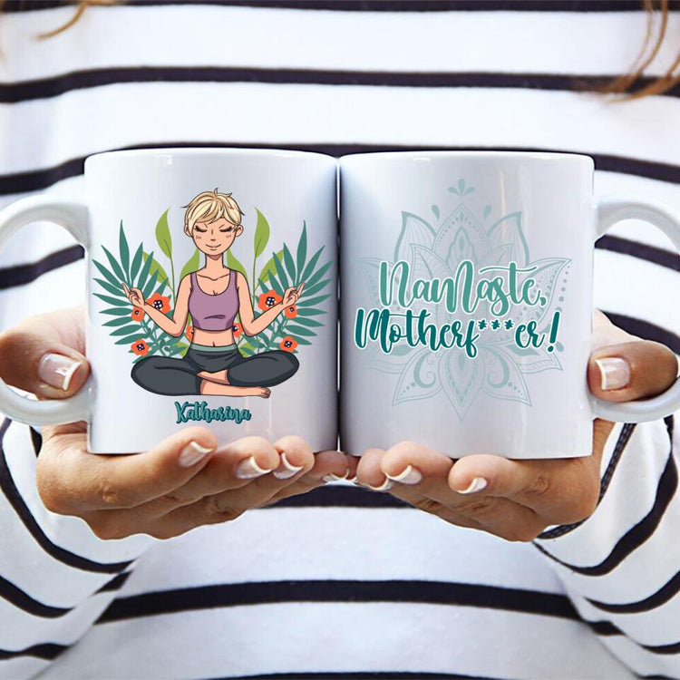 Personalisierte mit Maste Motherf***er Tasse mit Grafik und Name - Geschenkidee für Yogis von Love & Faith