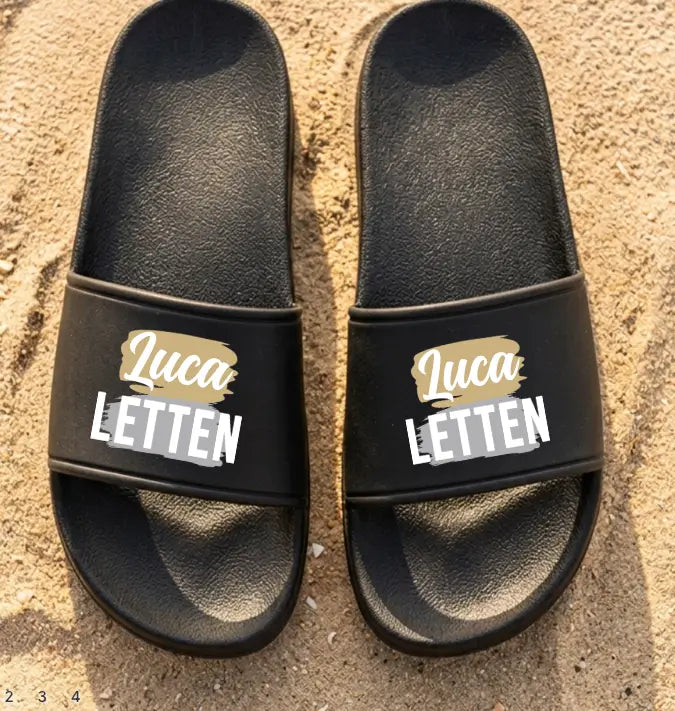 Personalisierte Badelatschen mit Name Luca
