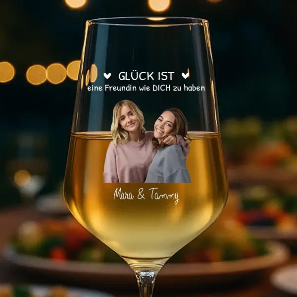 Bedrucktes Weinglas mit Foto