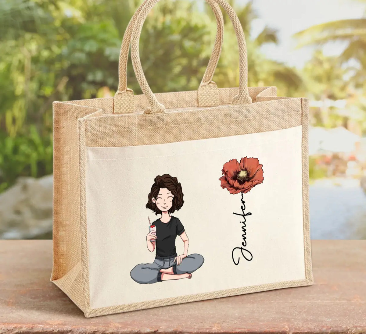 Personalisierte Strandtasche mit Name und Motiv