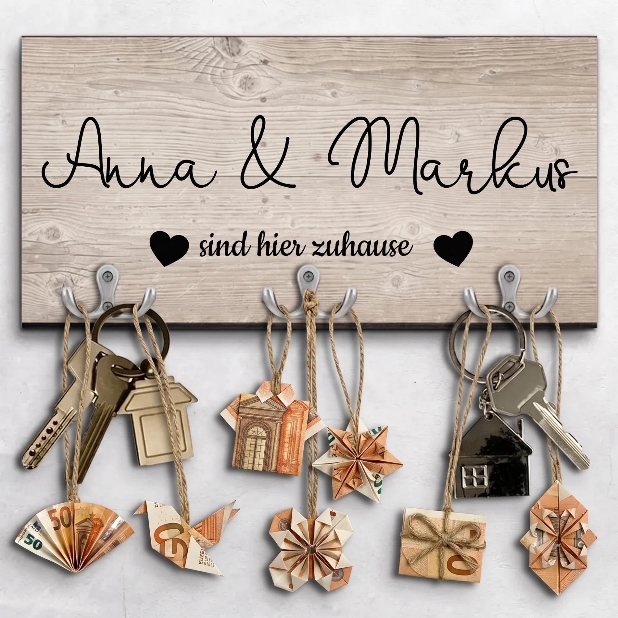 Personalisiertes Schlüsselbrett für Paare