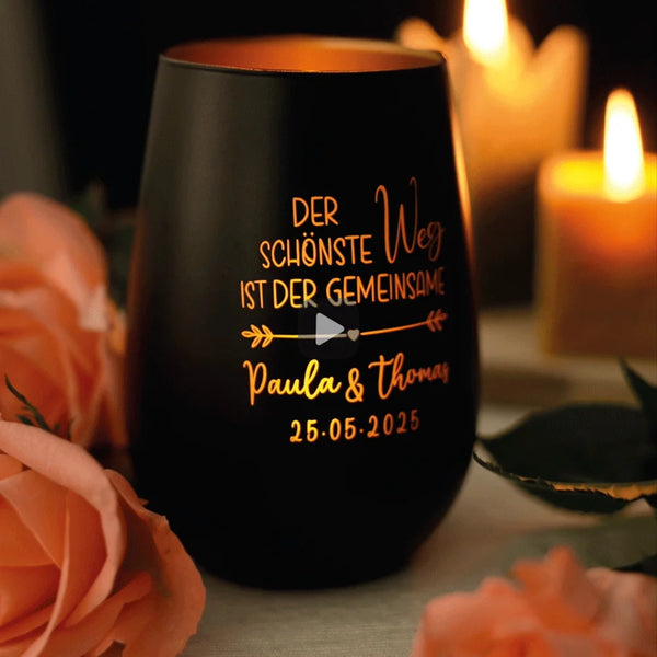 Gemeinsamer Weg - Personalisiertes Windlicht für Paare