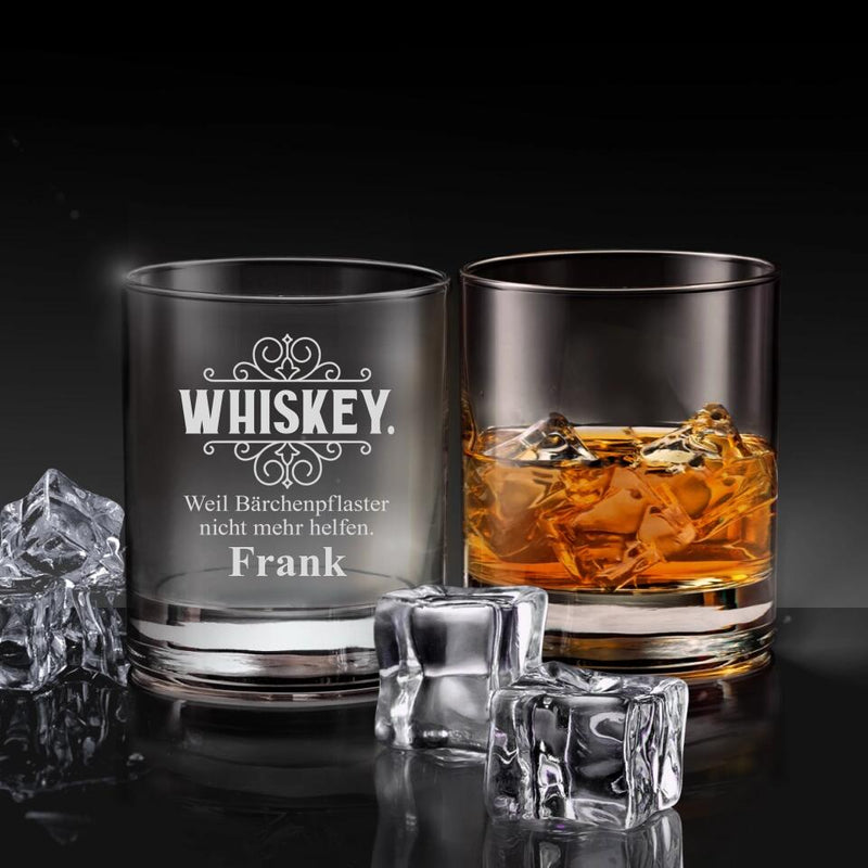 Whiskey hilft - Individuelles Whiskeyglas