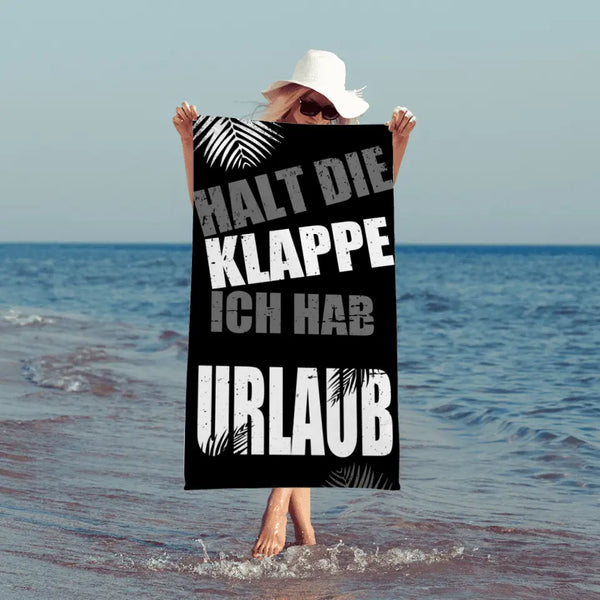 Klappe halten! - Individuelles Strandtuch