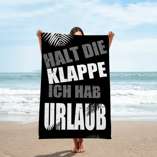 Klappe halten! - Individuelles Strandtuch